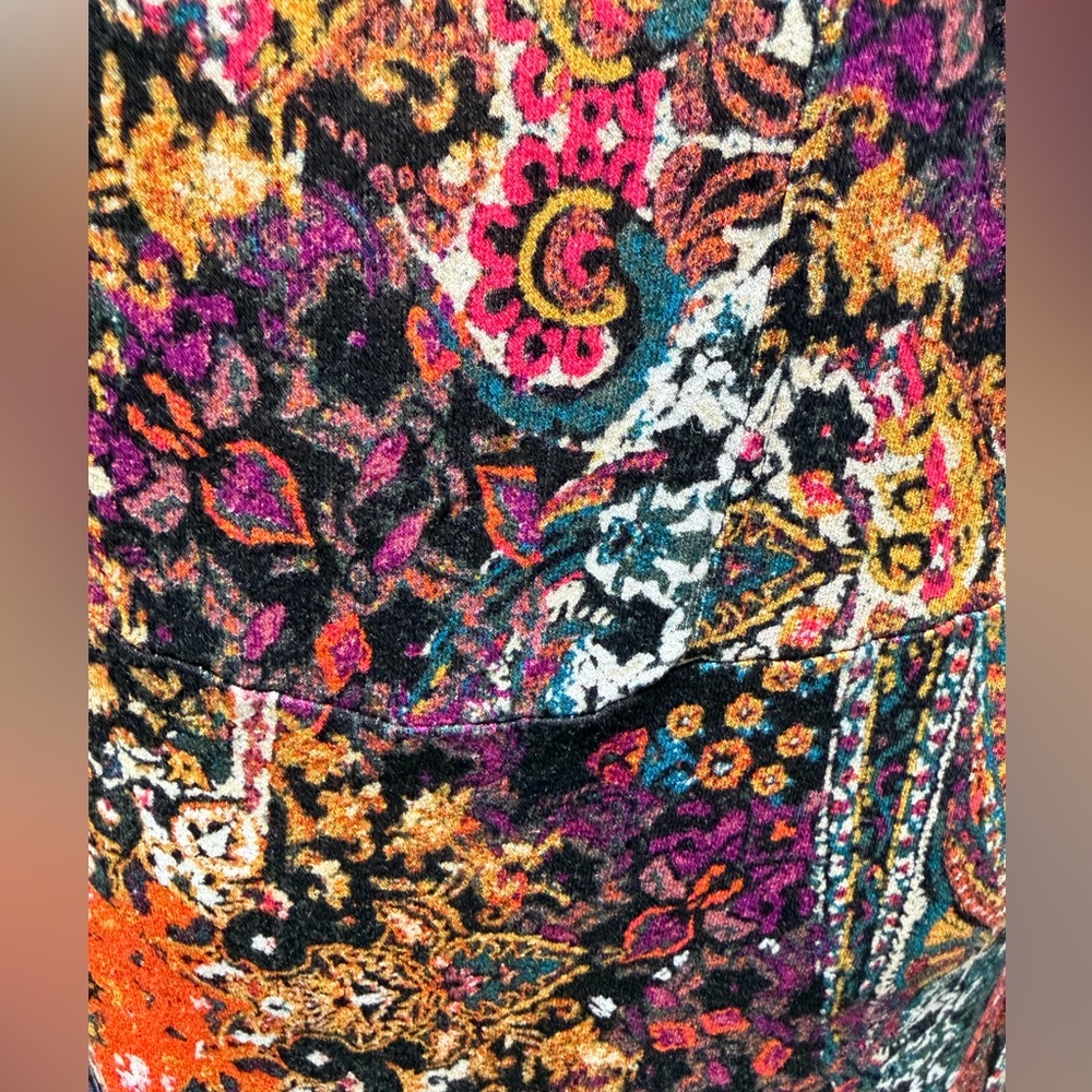 Free People - All Dolled Up Mini Dress Paisley Mock Neck Cutout Back-Size Large - Picture 4 of 6